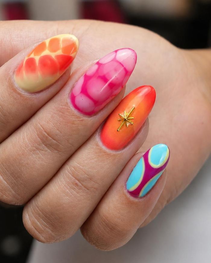 Bright summer nail art